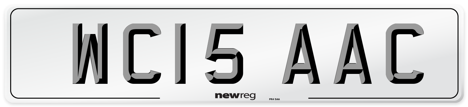 WC15 AAC Number Plate from New Reg